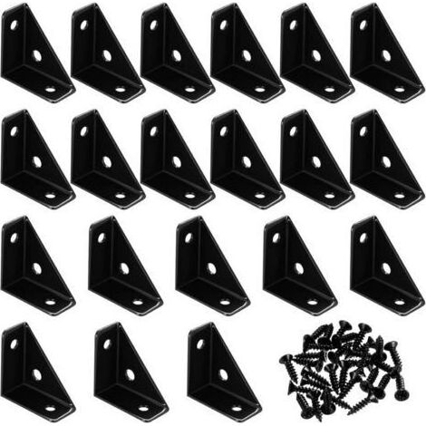 20 Pcs Équerres d'assemblage de Coin, Équerres d'angle, Équerre de Fixation pour Meubles, Support d'angle, Equerre Assemblage d'Angle, Equerre Angle, Connecteur de Fixation Métallique, 80x80x40mm (1/4)
