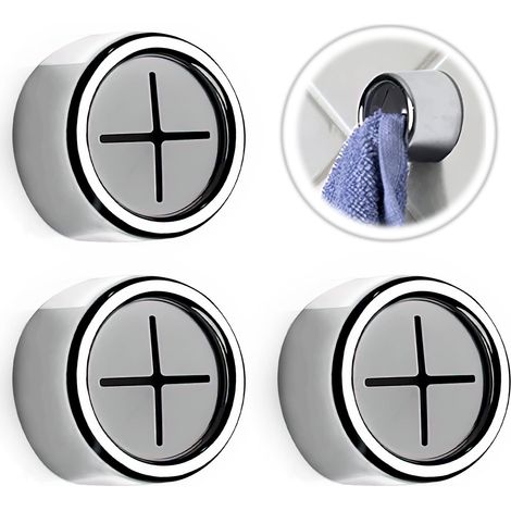 3 Pcs Accroche Torchon, Crochet Adhesif Mural Salle de Bain, Porte Serviette Adhesif Polyvalente, Porte Torchon Cuisine Adhesif sans Percage, Crochets de Serviette Design Moderne (1/5)