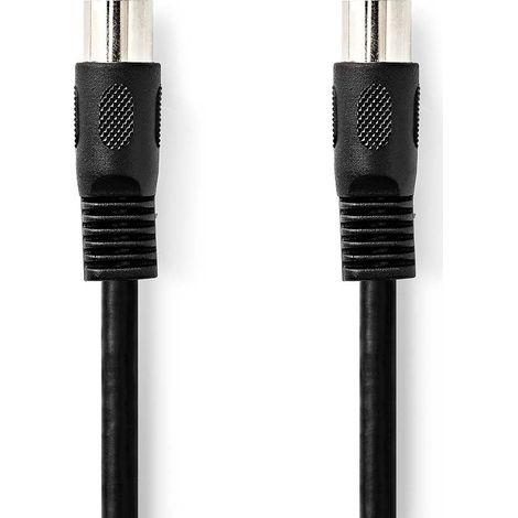 Cable de luz DIN  Conector DIN de 5 pines  Conector DIN de 5 pines  Níquel plateado  1,00m  Redondo  PVC  Negro  Etiqueta (1/2)