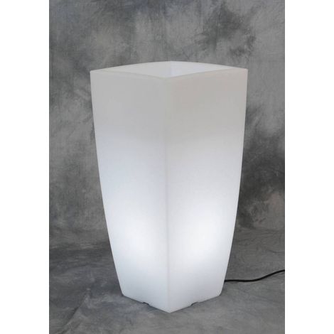 VASO STILO SQUARE BRIGHT 40X40X90CM LUCE BIANCA