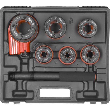 Coffret de 6 filieres de plombier bspt 1/4, 3/8,1/2 , 3/4 , 1 , 1-1/4