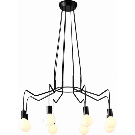 Suspension Candellux Basso 38-71057 noire 8xE27 loft (1/2)