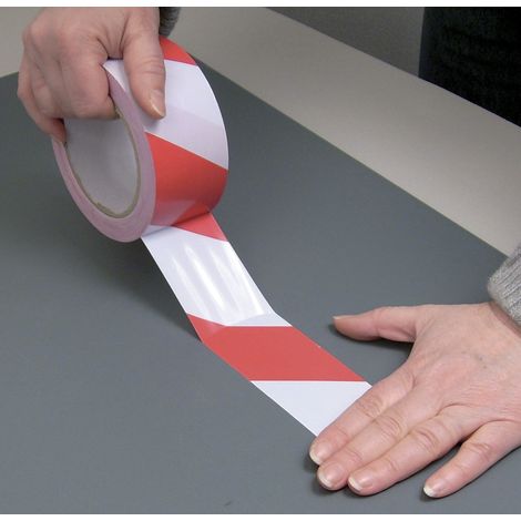 Ruban de Signalisation Rouge/Blanc RS PRO, 50mm x 33mm x 0.15mm ( Prix pour 1 ) (1/3)