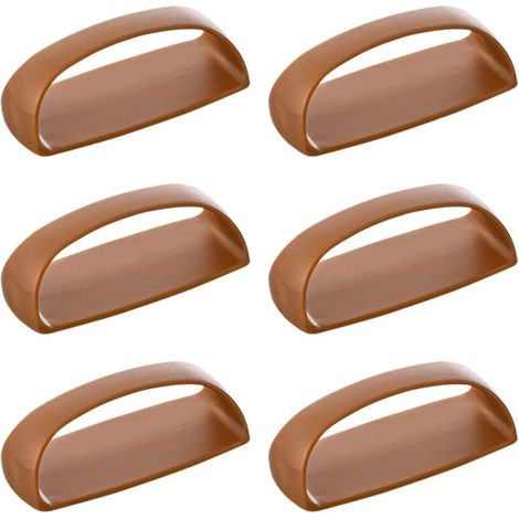 Lot de 6 poignées de placard autocollantes instantanées pour tiroirs et portes coulissantes, sans perçage, pour fenêtres et armoires (marron)
