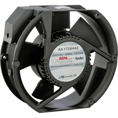 Sepa KA1725HA2BMT Ventilador axial Mg negro de alto rendimiento