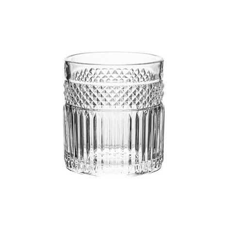 Verre à whisky transparent rainuré Greta 330ml 1 pc.