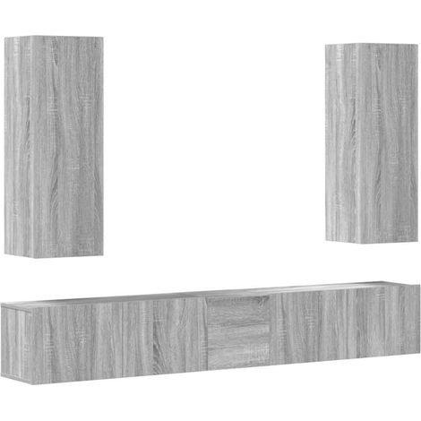 Ensemble de meubles TV 5 pcs - Armoires TV suspendues Sonoma gris Bois d'ingénierie fr1663 - Maison La Vie (1/5)