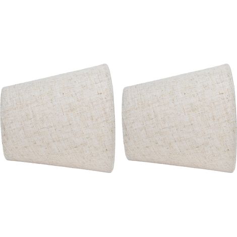 Stück Stoff-Tischlampenschirmbezüge mit Clip für E14-Schraubgewinde, Wandleuchten und Kronleuchter, PT13, beige-weißer Rand (1/5)