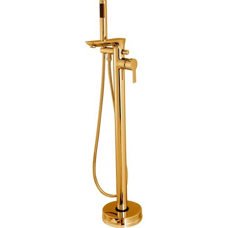 Robinet Mitigeur Baignoire Or Haut Monocommande Sur Pied (1/2)