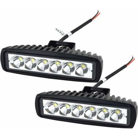 Phare de Travail LED Barre LED 12V 18W 15cm Projecteur LED Voiture Etanche IP67 Spot Feux Antibrouillard LED Feux de Travail pour 4x4 Moto Voiture Camion Tracteur SUV Bateau (1/4)