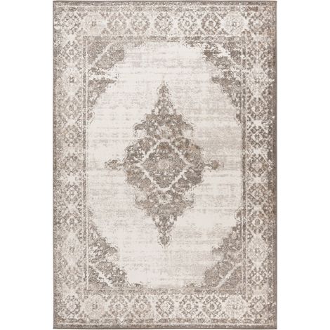 Tapis intérieur moderne argent beige motif oriental - 150 x 80 cm (1/5)