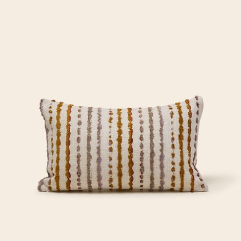 Housse de coussin en Jacquard rayé en chenille  YAROL (1/4)