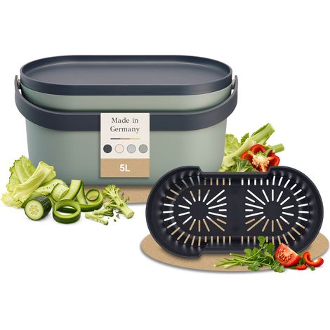 GARANTIA NOVA bidone per rifiuti organici 5 L, agave / grigio grafite (1/5)