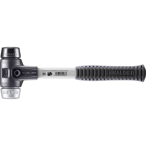 HALDER SIMPLEX Hammer Gefüllter Gummi / Weichmetall mit verstärktem Tempergussgehäuse und Glasfaserstiel - D=40 mm - 3729.040 (1/5)