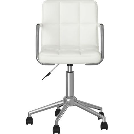 Chaise pivotante de salle à manger Chaise de cuisine Blanc Similicuir (1/5)