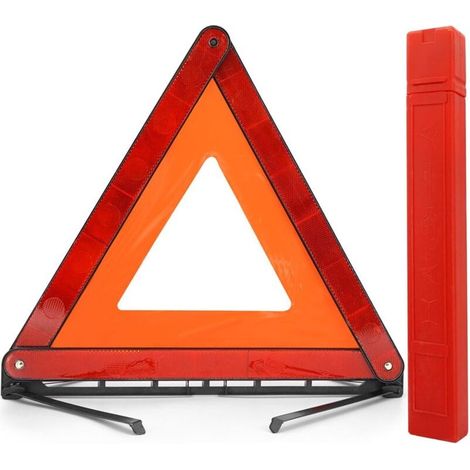 CSPARKV Triangle de signalisation pour Voiture - Pliable - Triangle d'avertissement de sécurité pour Le Bord de la Route - Panneaux Rouges réfléchissants - Boîte de Rangement - Triangle de (1/5)