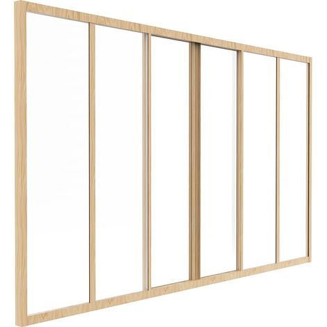 Vetrata scorrevole 180 x 105 cm  in Alluminio termolaccato Naturale chiaro - RAVENA