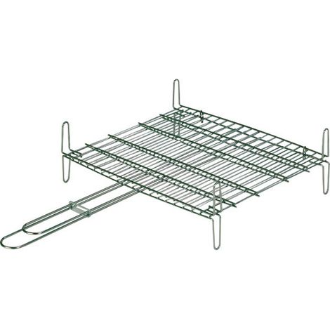 Sauvic Parrilla cromada plana con patas 50x50 cm