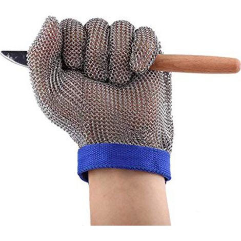 Gants de sécurité résistants de coupure de maille de gants d'acier inoxydable pour couper le travail de tranchage Niveau 5, XL,23.5-25.5cm(1 pièce) (1/5)