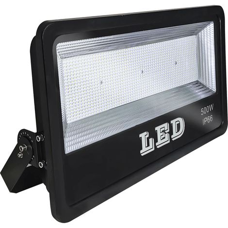 Europalamp – Projecteur LED 500W 6000K – 40000 lumens – IP66 étanche – Pour espaces industriels et extérieurs – Aluminium et verre trempé