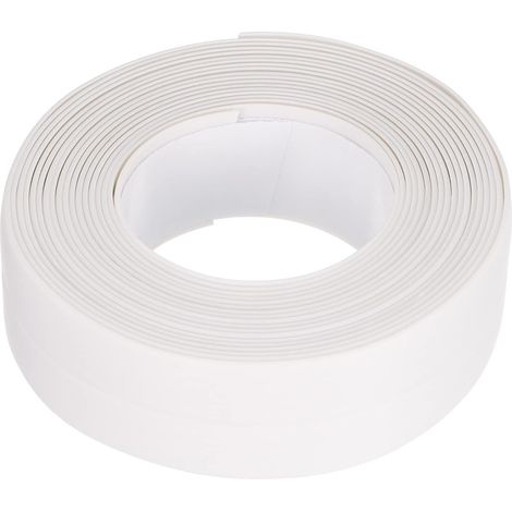 Bande d'étanchéité imperméable auto-adhésive 2,2 cm x 3,2 m (0,87 po x 10,5 pi) en PVC blanc pour cuisine et salle de bain (1/5)