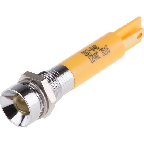 Voyant LED lumineux Jaune RS PRO, dia. 8mm, 12V c.a. ( Prix pour 1 )