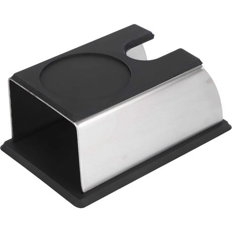 Kaffeetamperständer, Kaffeetamperständer aus Edelstahl, Tamperstationsmatte, rutschfeste Basis für Kaffeetamper, manueller Kaffeetamper, Zubehör für Kaffeemaschinen (schwarz)