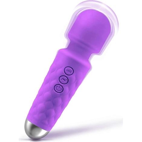 Appareil de massage du dos avec 9 vitesses et 19 modes, compatible avec les muscles du dos, des pieds et des bras (violet). (1/5)