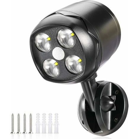Lampe d'extérieur LED avec détecteur de mouvement - 600 lumens - IP65 étanche - alimentation par 4 piles D - installation sans fil (1/5)