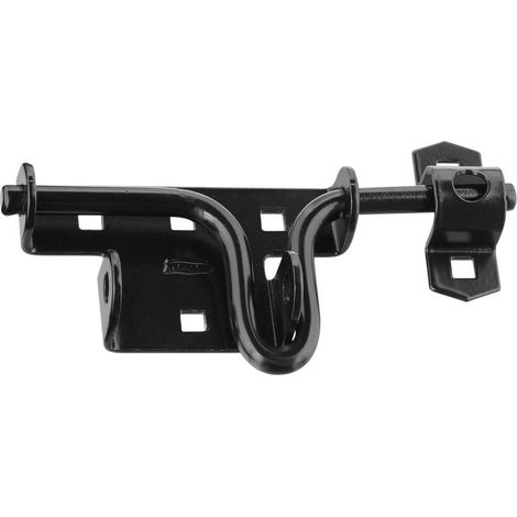 Verrou coulissant de porte de portail en noir, N165-506 (1/4)