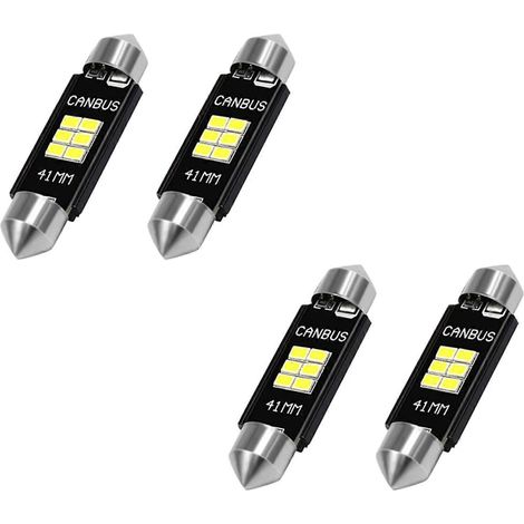 2 ampoules LED ultra-lumineuses de 400 lumens, chipset 3020, sans erreur Canbus, pour éclairage intérieur de voiture (plaque d'immatriculation, carte, portières). (1/5)