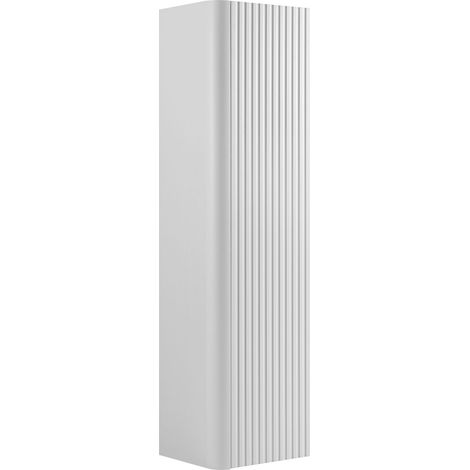 Meuble de salle de bains sur pied, colonne avec porte, 4 étagères, Blanc, 35 x 136 x 30 cm (1/5)