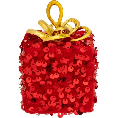 Oggetto regalo in polistirolo con paillettes h.10cm rosso - Feeric lights & christmas (1/2)