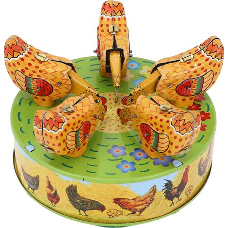Poule mécanique vintage à remonter, jouet décoratif nostalgique et adorable en fer forgé pour café, bar ou restaurant (1/5)