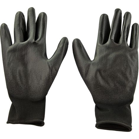 Arbeitshandschuhe PU Arbeitshandschuh Handschuhe Montagehandschuhe Schwarz (1/2)