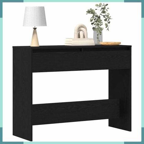 Table console - 862708 - Chêne noir - Bois d'ingénierie - Avec tiroir (1/5)