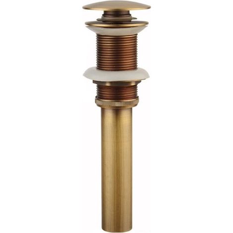 Without Overflow - Sink Drain, Retro Pop-up Sink Drain Stopper Click-clack Drain Without Overflow Bronzed Brass Universal Sink Drainer Valve Basin Siphon
