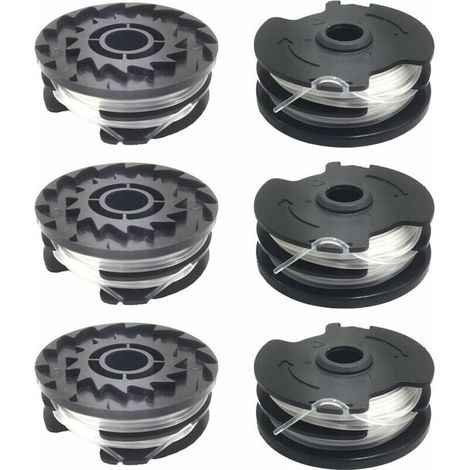 – Packung mit 6 Spulen 1,6 mm Nylonfaden für LIDL Parkside Rasentrimmer – Spiraldesign für effizientes Schneiden – Kompatibel mit PRTA 20-Li, PRT 300, PRT 550 (1/4)