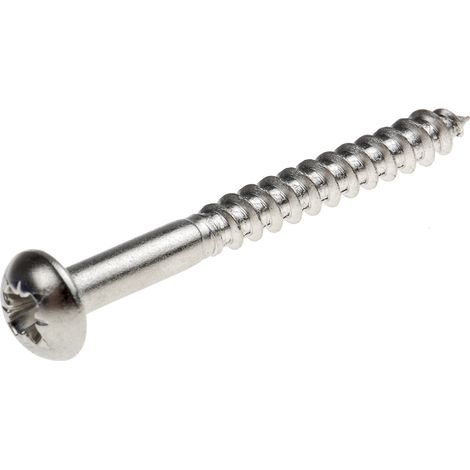 Vis à bois, 4mm, tête Ronde 40mm, en Acier Inoxydable A2 304 ( Prix pour Boîte de 100 ) (1/2)