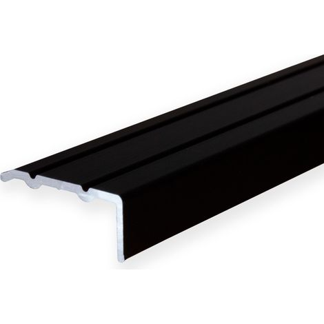 PROVISTON Winkelprofil Aluminium eloxiert Schwarz Breite 24.5 mm Höhe 10 mm Länge 1000 mm Selbstklebend Treppenkantenprofil Treppenwinkel Treppenkante Kombiwinkel 1 Stück
