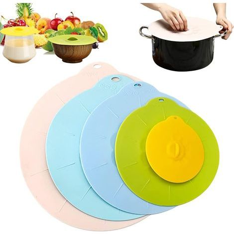 Couvercle en silicone alimentaire, ventouse en silicone de 5 tailles différentes (L) (1/5)