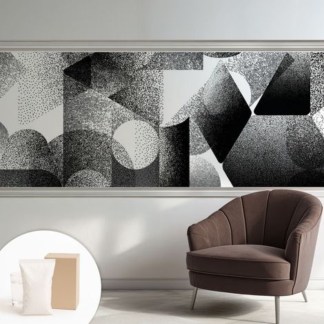 Papier peint intissé pour salon chambre à coucher peint imprimé pour mur - Colle incluse gratuite Formes géométriques 250x104 cm (1/5)