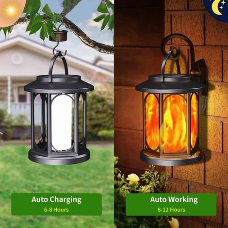 Solar Hängeleuchten Retro Metallgitter Vintage Lampe Wasserdicht für Garten, Terrasse und Baumdekoration (1/3)