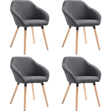 Lot de 4 chaises de salle à manger cuisine design moderne gris foncé tissu CDS021559 (1/5)