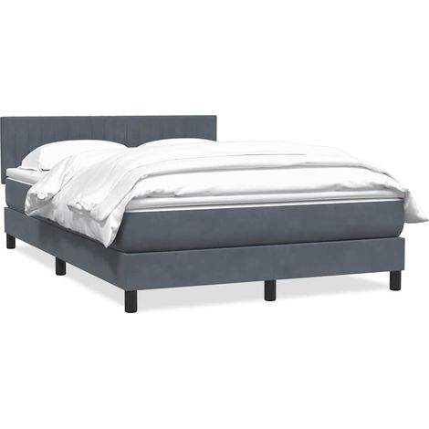 vidaXL Cama box spring con colchón terciopelo gris oscuro 160x210 cm (1/5)
