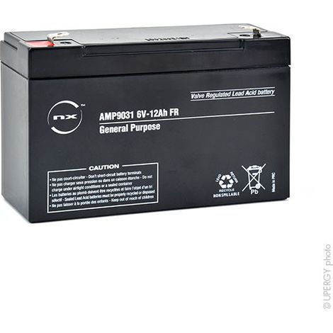 Batterie plomb AGM 6V 12Ah – Technologie étanche pour performance durable – Compatible NX S 6V-12Ah FR et autres modèles - NX 12-6