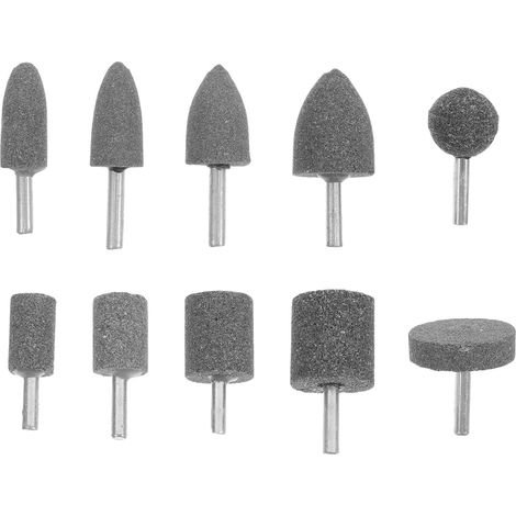 10pièces Meules de Meulage Corindon Marron pour Outils Rotatifs Électriques Têtes de Polissage et Affûtage pour Métal Détartrage et Découpe Ensemble Cylindrique et Conique (1/5)