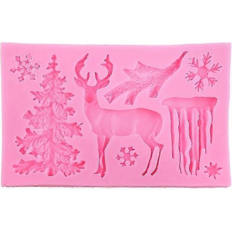 Moule silicone 3D Noël cerf flocon chocolat gâteau fondant outil pâtisserie DIY décoration artisanale (1/5)
