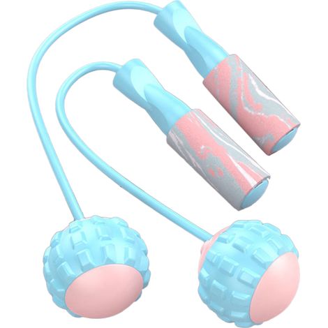 Corde à sauter silencieuse sans fil bleue, roulement double, brûle-graisse, grosse boule, fitness intérieur