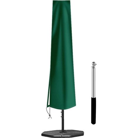 Housse de parasol imperméable - 183x25x35cm - Avec bâton - Anti-UV - Housse de parasol - Pour parasol droit - Résistant au soleil et à la poussière - Tissu Oxford - vert (1/5)